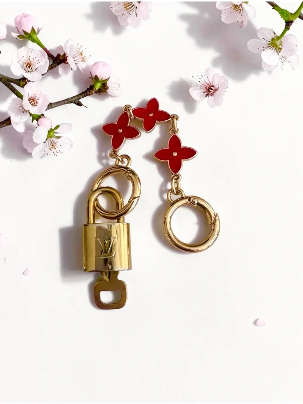 Louis Vuitton Padlock with Unbranded Flower Bag Charm